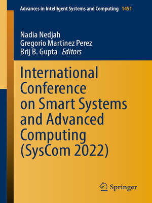 cover image of International Conference on Smart Systems and Advanced Computing (SysCom 2022)